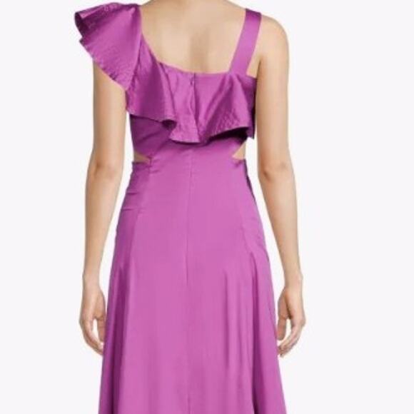 Veronica Beard Beilla Ruffle A Line Dress Vivid Orchid size 6 - Picture 3 of 9